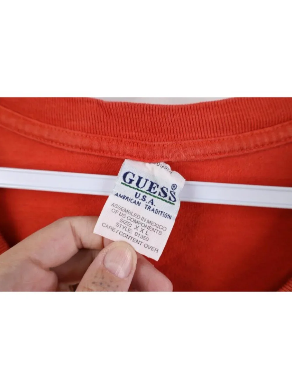 Vintage 90s Guess Jeans Mens 2XL XXL Faded Spell Out Star Short Sleeve T-Shirt - Picture 7 of 14